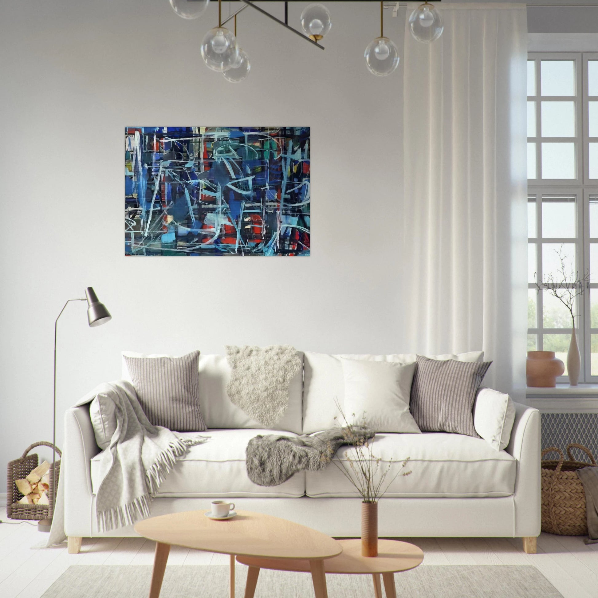 Abstract in Blue - 1950 - Robert Goodnough Brushed Aluminum Print - 70x100 cm / 28x40 inches | Robert Goodnough Aluminum Print | Robert Goodnough Prints