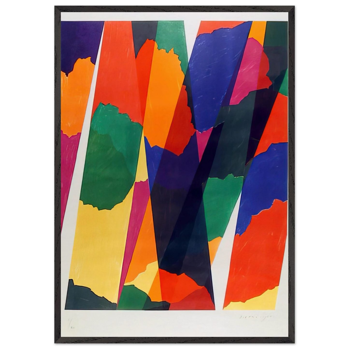 Wait - Untitled XIX - 1968 - Piero Dorazio 70x100 cm / 28x40 inches Framed Art Print – Black Wooden Frame