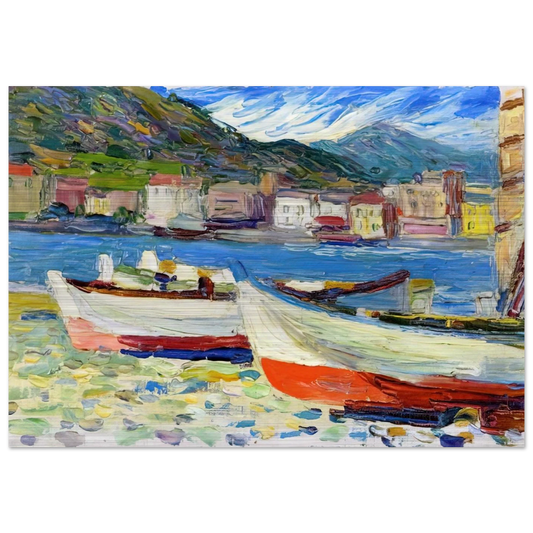 RAPALLO BOATS - Wassily Kandinsky Brushed Aluminum Print - 70x100 cm / 28x40 inches | Wassily Kandinsky Aluminum Print | Wassily Kandinsky Prints