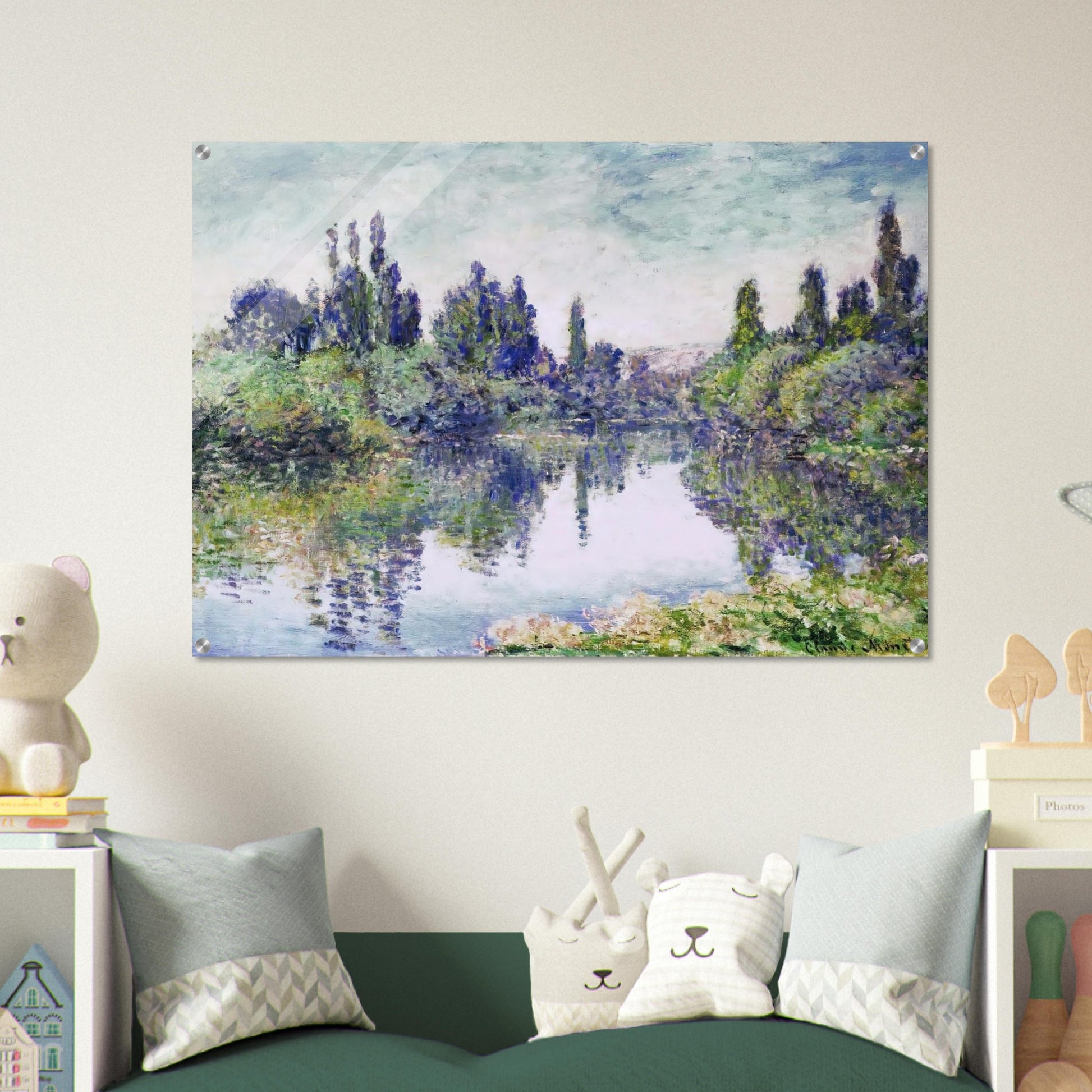 Morning on the Seine, near Vetheuil - claude monet Acrylic Print - 70x100 cm / 28x40″ inches | claude monet Wall Art | claude monet Prints