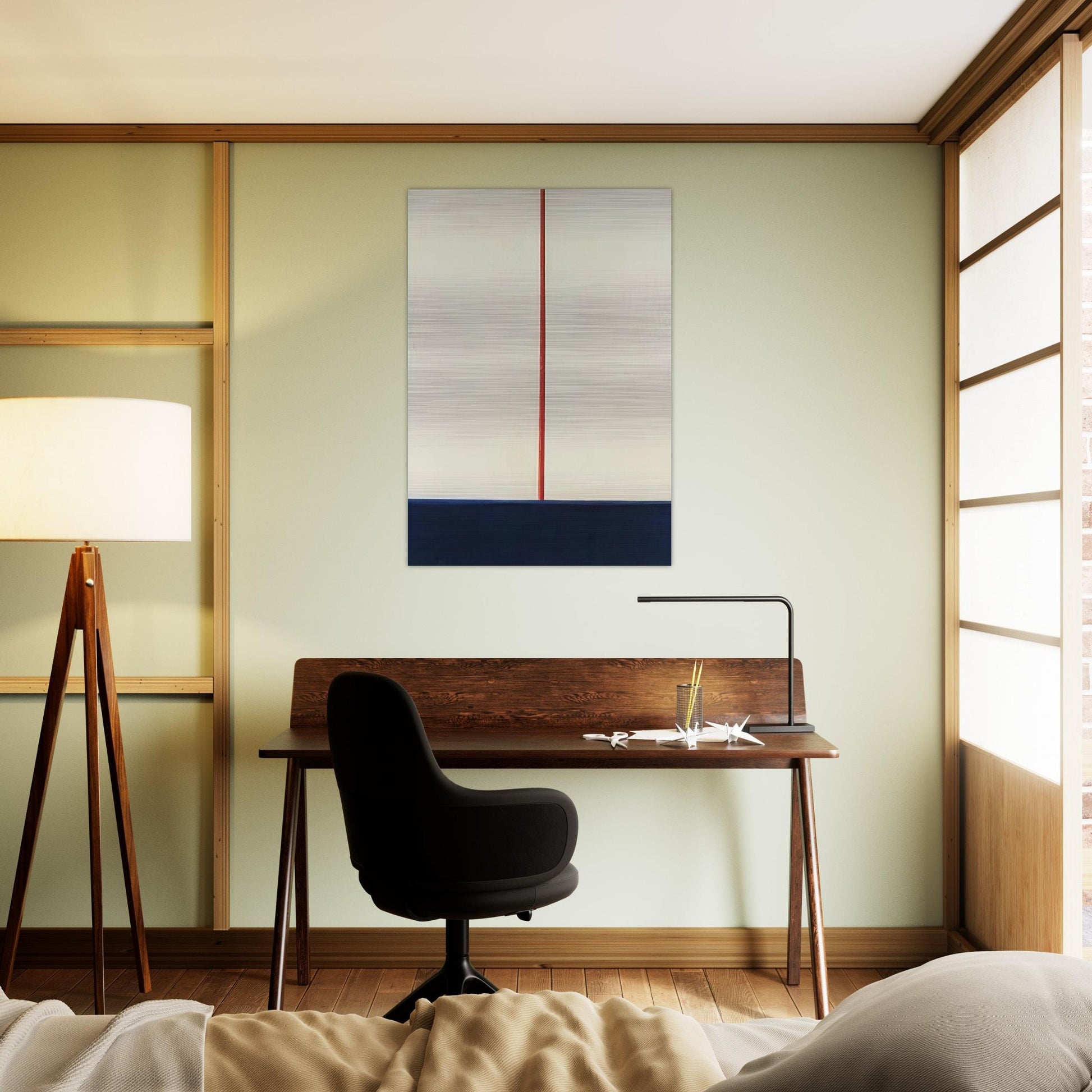 KOMPOSITION BLAU ROT AUF WEISS 1965 - BLINKY PALERMO Brushed Aluminum Print - 70x100 cm / 28x40 inches | BLINKY PALERMO Aluminum Print | BLINKY PALERMO Prints
