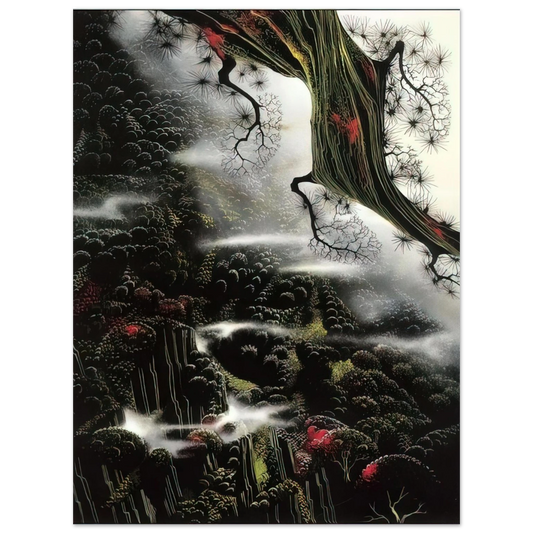 Eyvind Earle - Wisps of Fog and Branch  75x100 cm / 30x40inches Fine Art Poster