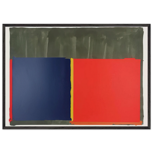Red Blue - 1969 - John Hoyland 70x100 cm / 28x40 inches Framed Art Print – Black Wooden Frame