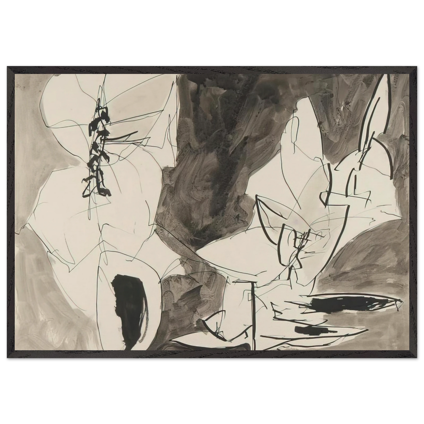 Leap Frog - 1952 - Gene Davis 70x100 cm / 28x40 inches Framed Art Print – Black Wooden Frame