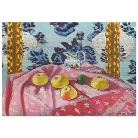 STILL LIFE WITH APPLES ON A PINK TABLECLOTH 1924 - Henri Matisse Brushed Aluminum Print - 70x100 cm / 28x40 inches | Henri Matisse Aluminum Print | Henri Matisse Prints