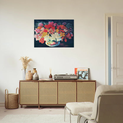 GRAND BOUQUET OF TULIPS 1952 - Moise Kisling Brushed Aluminum Print - 70x100 cm / 28x40 inches | Moise Kisling Aluminum Print | Moise Kisling Prints