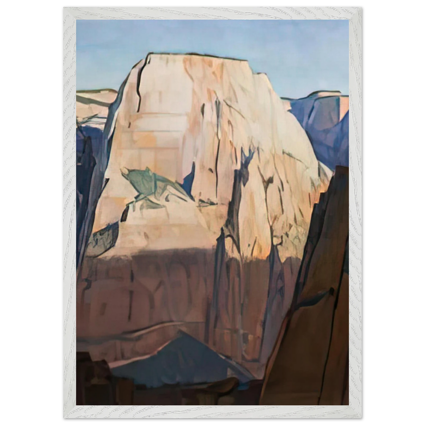 Maynard Dixon - GREAT WHITE THRONE ZION CANYON UTAH 1933 Wall art - 70x100 cm / 28x40 inches - Premium Wooden Framed Poster With Fine Art Paper-canvas - Wood frame
