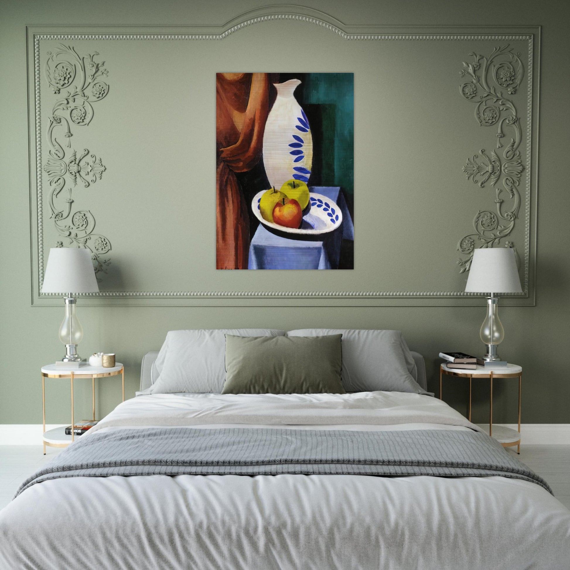 STILL LIFE WITH WHITE PITCHER 1917 - Moise Kisling Brushed Aluminum Print - 70x100 cm / 28x40 inches | Moise Kisling Aluminum Print | Moise Kisling Prints