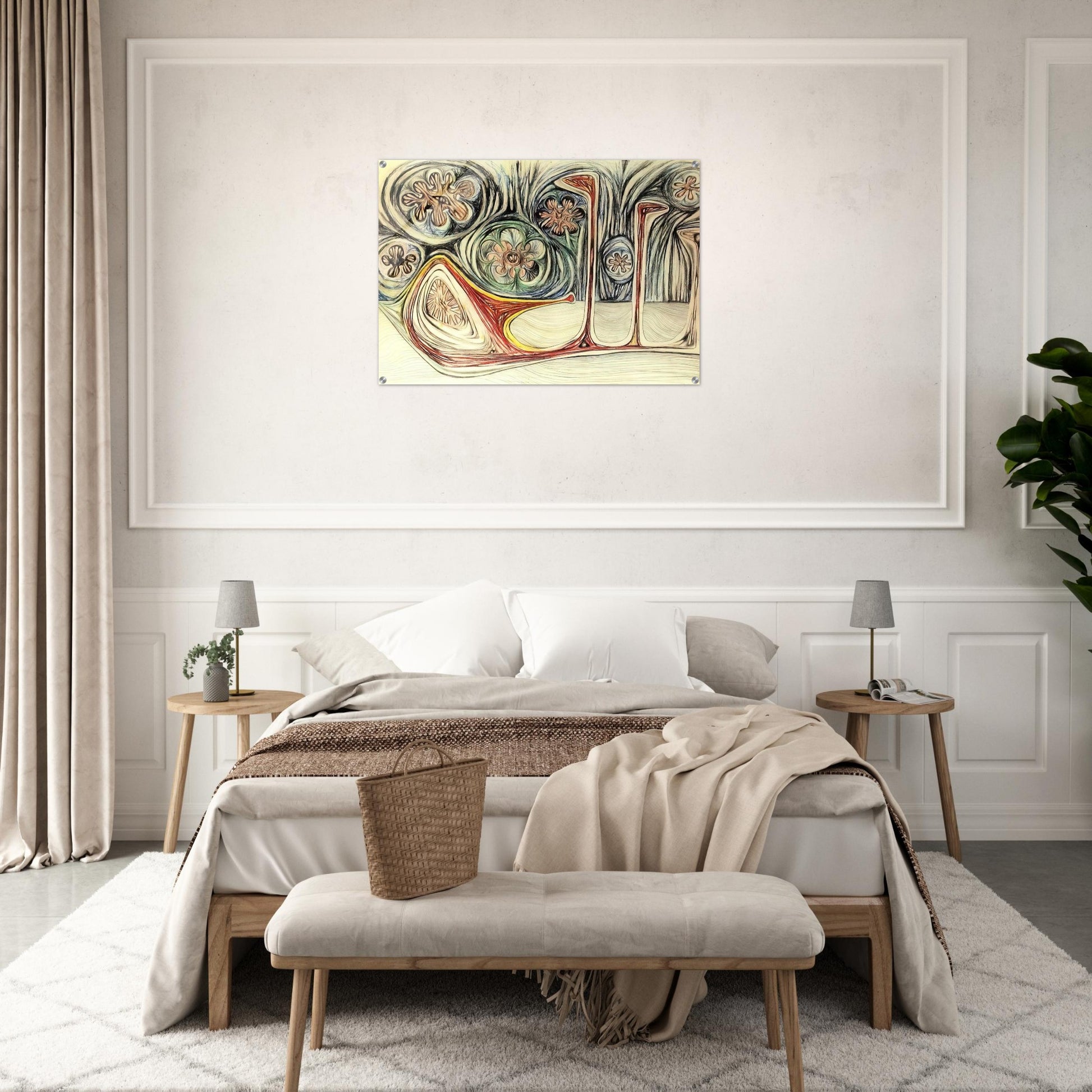 SNAIL S TRACE 1937 - Roberto Matta Acrylic Print - 70x100 cm / 28x40″ inches