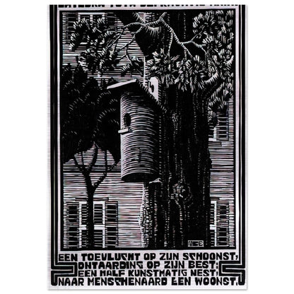 EMBLEMATA RETREAT - MC Escher Brushed Aluminum Print - 70x100 cm / 28x40 inches | MC Escher Aluminum Print | MC Escher Prints