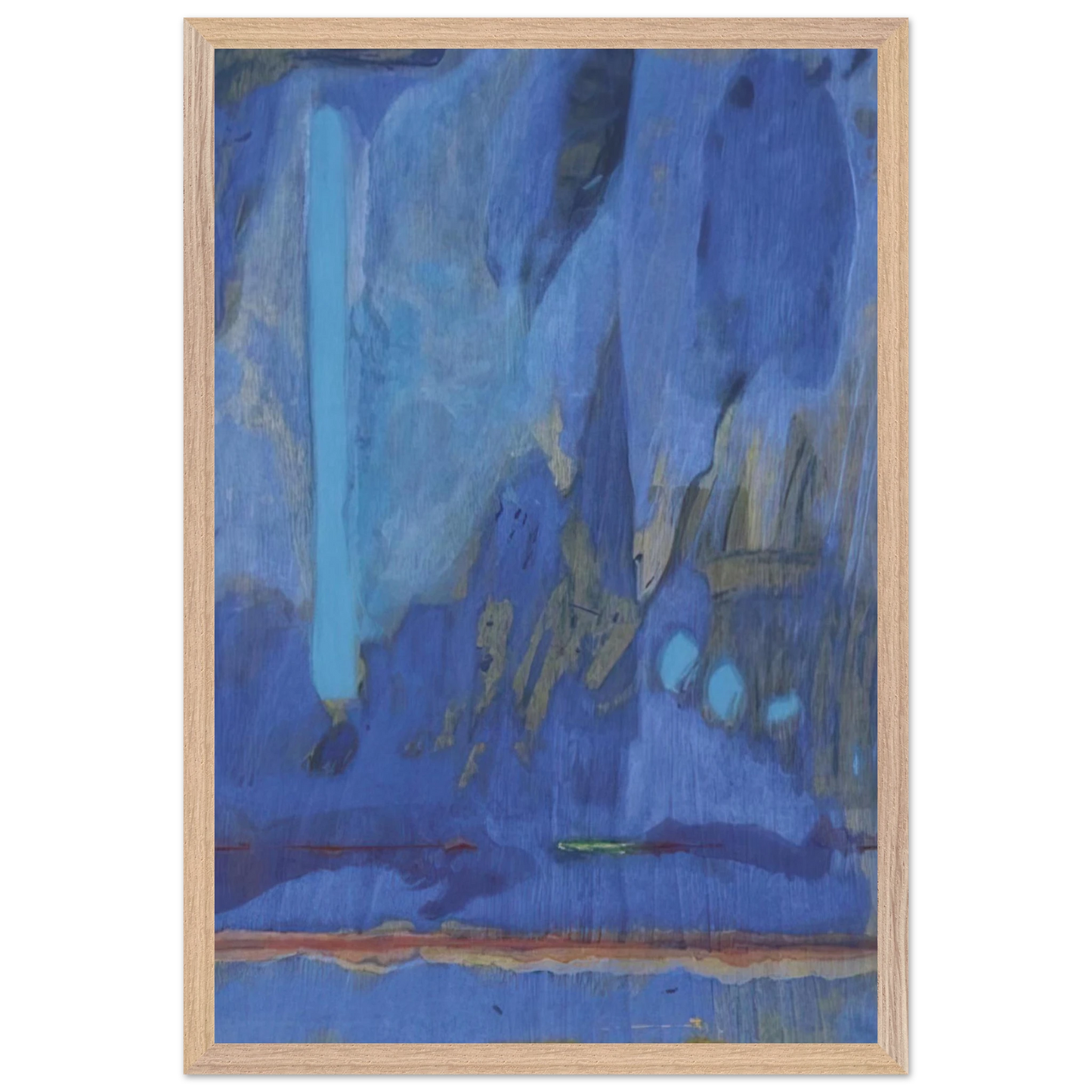 Helen Frankenthaler - Tales of Genji III - 1998 Wall art - 70x70 cm / 28x28 inches - Premium Wooden Framed Poster With Fine Art Paper-canvas - Black frame