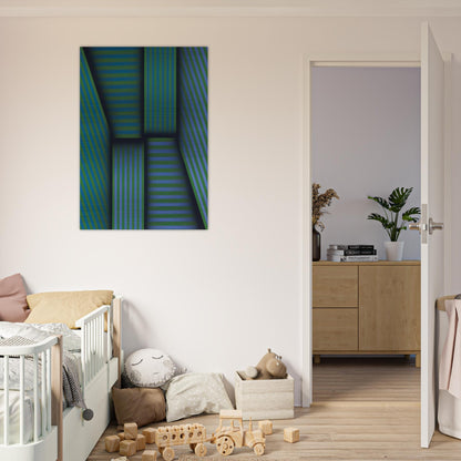 Scarlatti's Garden - Op Art - Omar Rayo Brushed Aluminum Print - 70x100 cm / 28x40 inches | Omar Rayo Aluminum Print | Omar Rayo Prints