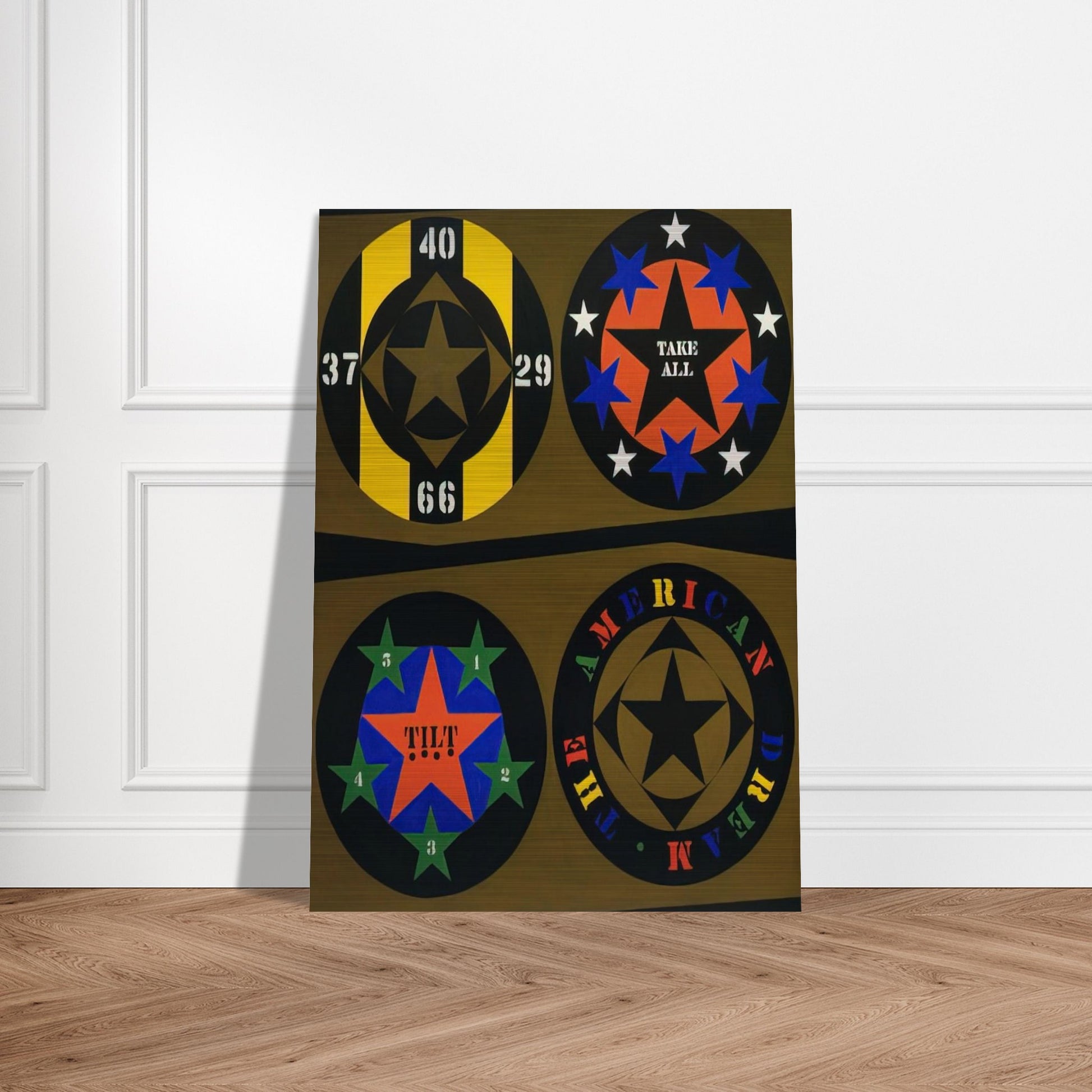 The American Dream, I - Robert Indiana Brushed Aluminum Print - 70x100 cm / 28x40 inches | Robert Indiana Aluminum Print | Robert Indiana Prints