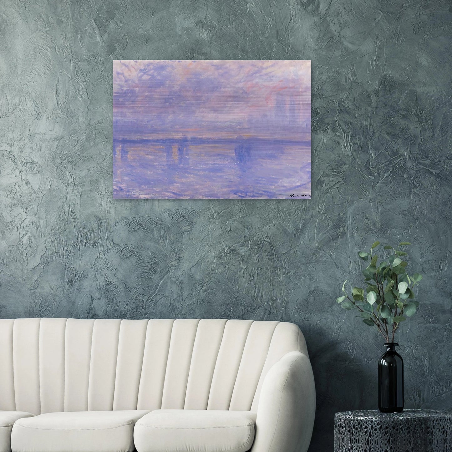 Charing Cross Bridge 09 - claude monet Brushed Aluminum Print - 70x100 cm / 28x40 inches | claude monet Aluminum Print | claude monet Prints