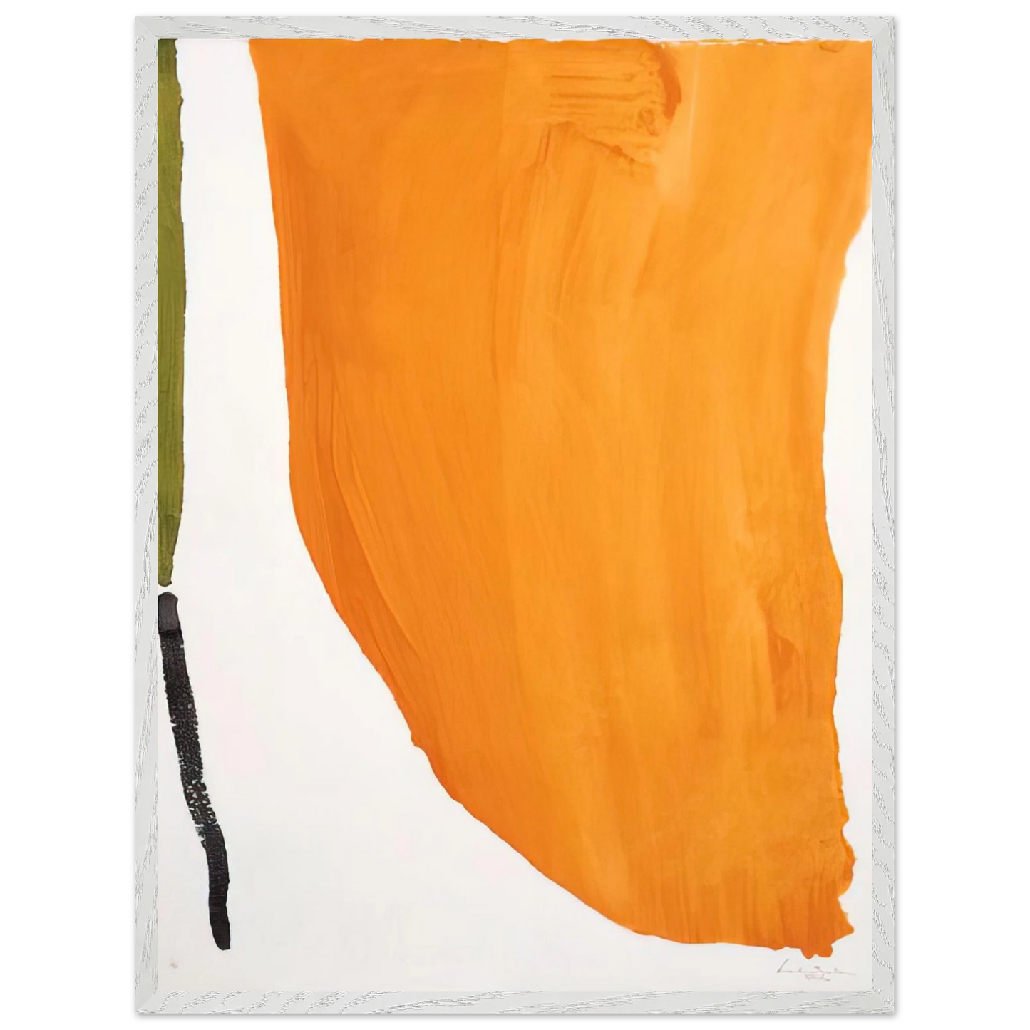 Helen Frankenthaler - Orange Downpour - 1970 Wall art - 15x20 cm / 6x8 inches - Premium Wooden Framed Poster With Fine Art Paper-canvas - Black frame
