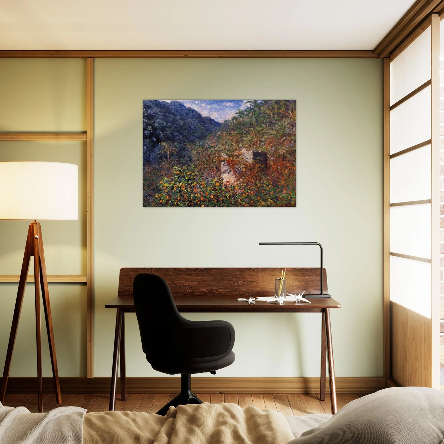 The Valley of Sasso, Blue Effect - claude monet Brushed Aluminum Print - 70x100 cm / 28x40 inches | claude monet Aluminum Print | claude monet Prints
