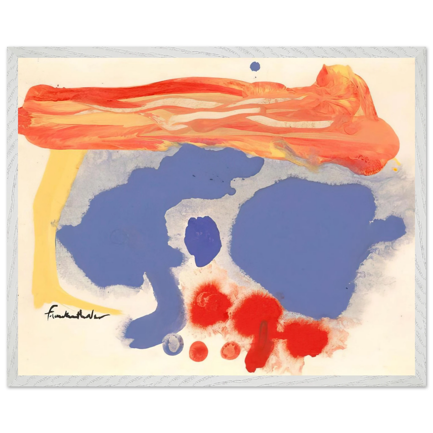 Helen Frankenthaler - Summerscene, Provincetown - 1961 Wall art - 30x45 cm / 12x18 inches - Premium Wooden Framed Poster With Fine Art Paper-canvas - Wood frame