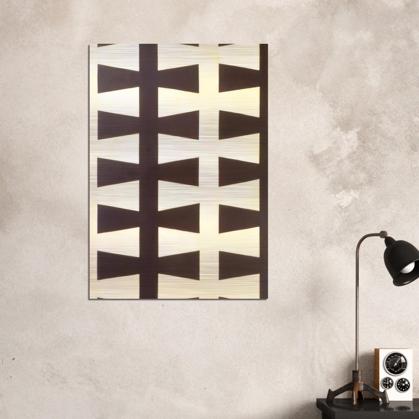 Black and White Repeat - 1953 - Leon Polk Smith Brushed Aluminum Print - 70x100 cm / 28x40 inches | Leon Polk Smith Aluminum Print | Leon Polk Smith Prints