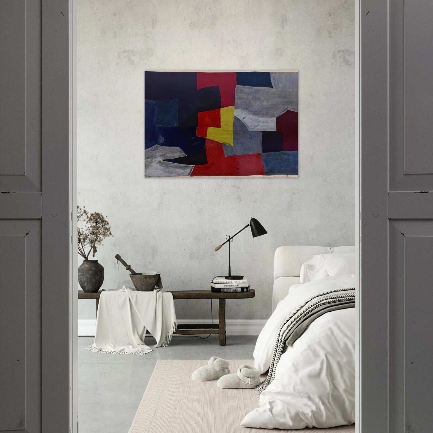 Composition grise, rouge et jaune - 1960 - Serge Poliakoff Brushed Aluminum Print - 70x100 cm / 28x40 inches | Serge Poliakoff Aluminum Print | Serge Poliakoff Prints