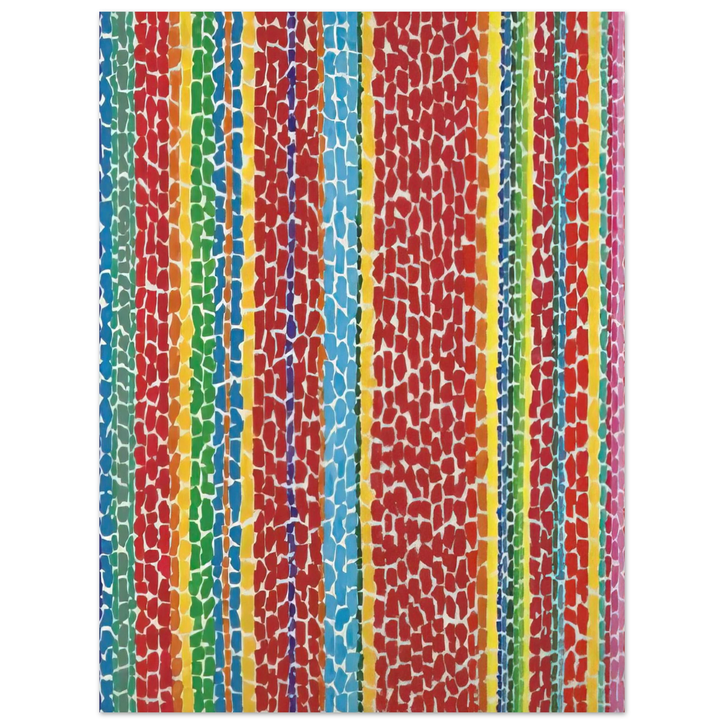 Alma Woodsey Thomas - RED VIOLET NURSERY VIEWED FROM ABOVE 1970  75x100 cm / 30x40inches Fine Art Poster