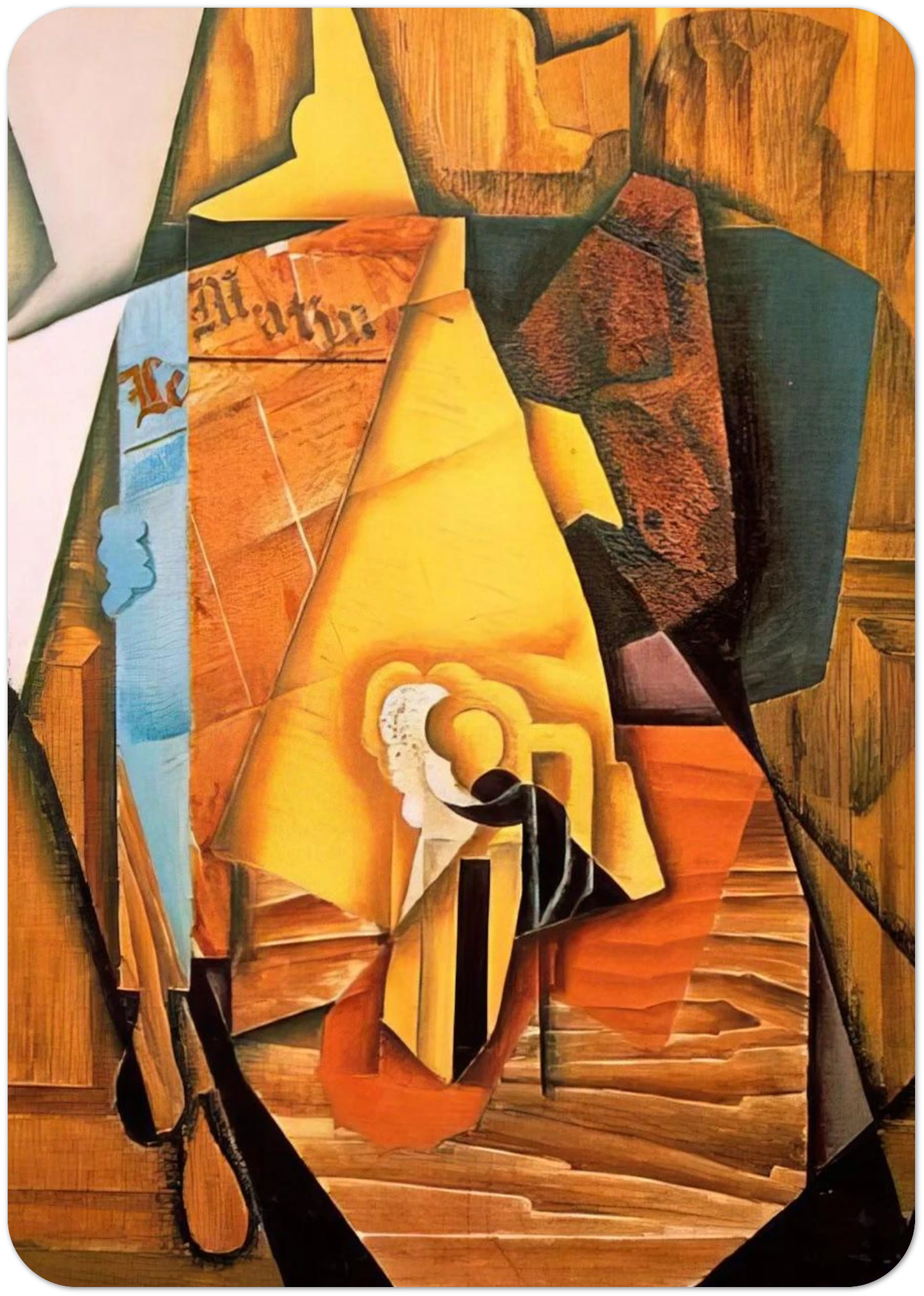 A MAN IN A CAFE 1914 By Juan Gris Pack of 10 Post Cards | Juan Gris Post Cards | A6 (10.5 x 14.8 cm) - 4.1 x 5.8 inches