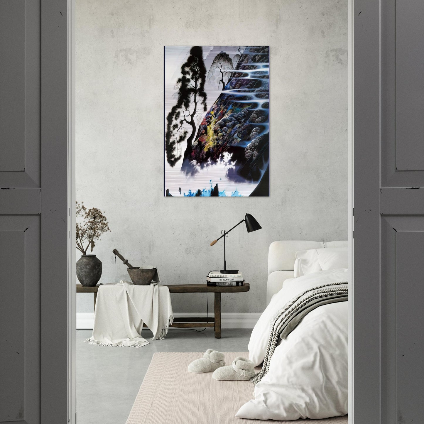 Radient Splendor - Eyvind Earle Brushed Aluminum Print - 70x100 cm / 28x40 inches | Eyvind Earle Aluminum Print | Eyvind Earle Prints