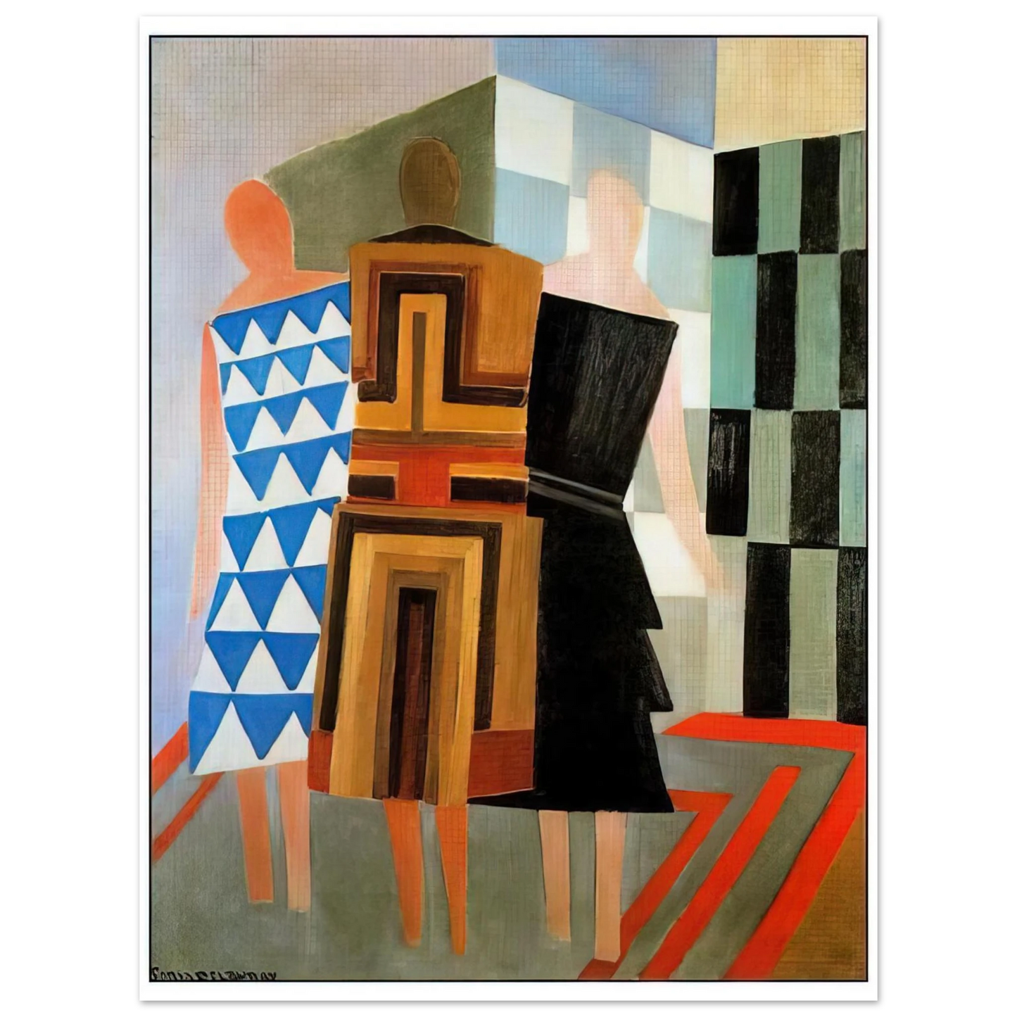 Sonia Delaunay - THREE WOMEN DRESSED SIMULTANEOUSLY  75x100 cm / 30x40inches Fine Art Poster