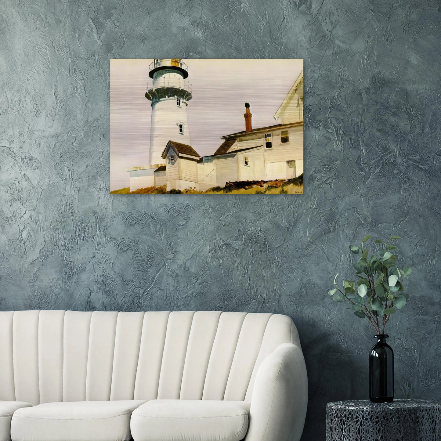 Light at Two lights - Edward Hopper Brushed Aluminum Print - 70x100 cm / 28x40 inches | Edward Hopper Aluminum Print | Edward Hopper Prints