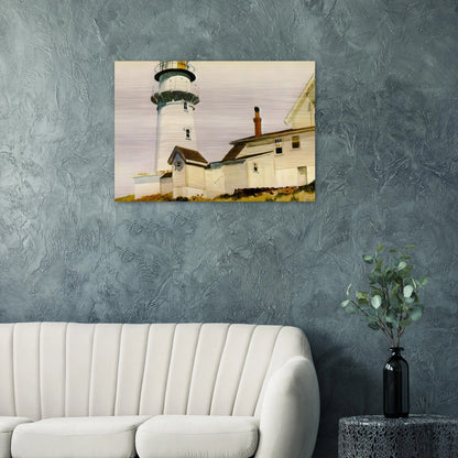 Light at Two lights - Edward Hopper Brushed Aluminum Print - 70x100 cm / 28x40 inches | Edward Hopper Aluminum Print | Edward Hopper Prints