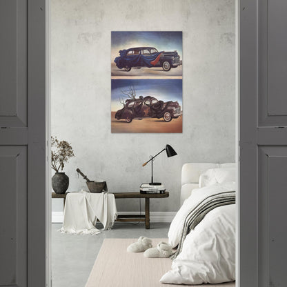 CAR CLOTHING CLOTHED AUTOMOBILE - Salvador Dali Brushed Aluminum Print - 70x100 cm / 28x40 inches | Salvador Dali Aluminum Print | Salvador Dali Prints