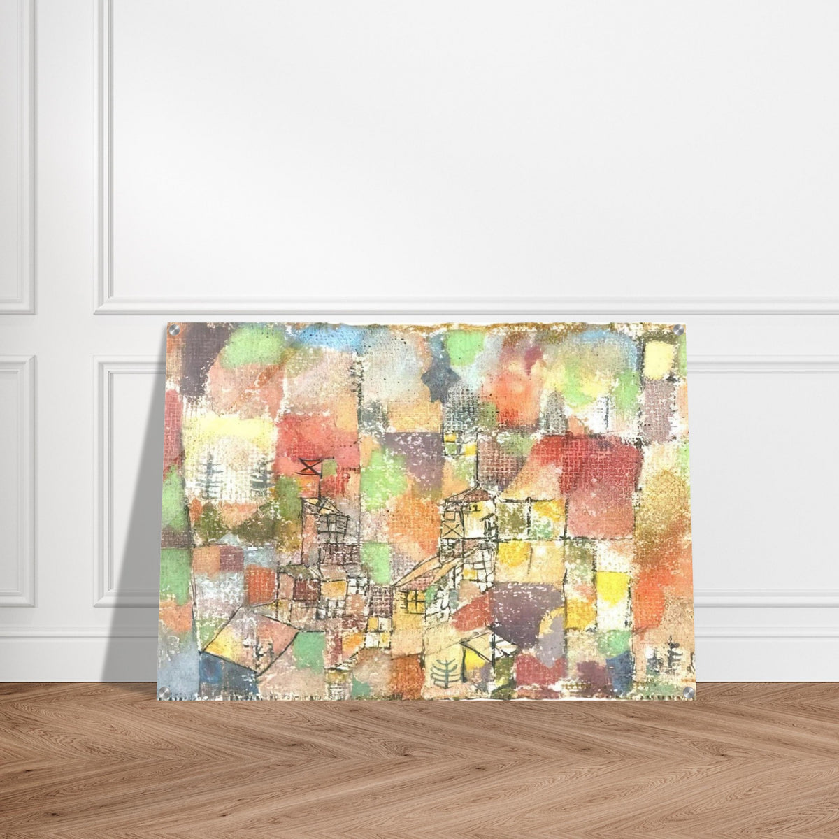 TWO COUNTRY HOUSES 1918 - Paul Klee Acrylic Print - 70x100 cm / 28x40″ inches