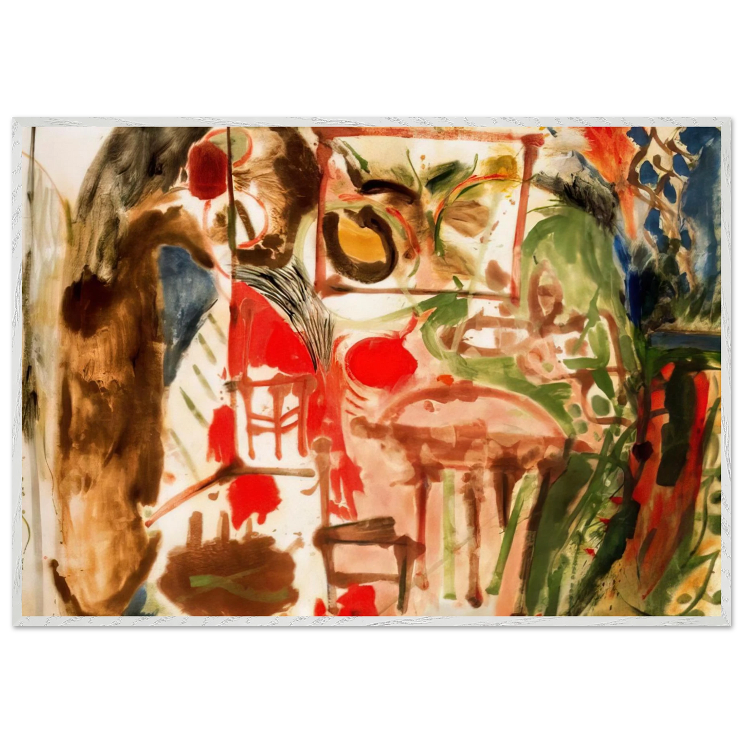 Helen Frankenthaler - Interior - 1957 Wall art - A1 (59.4 x 84.1  cm) - Premium Wooden Framed Poster With Fine Art Paper-canvas - Wood frame
