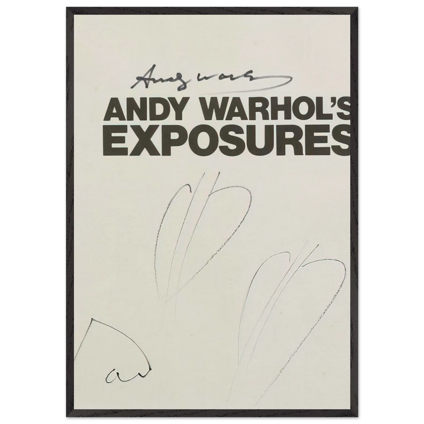 Butterfly Hearths  Andy Warhols Exposures  - Andy Warhol 70x100 cm / 28x40 inches Framed Art Print – Black Wooden Frame