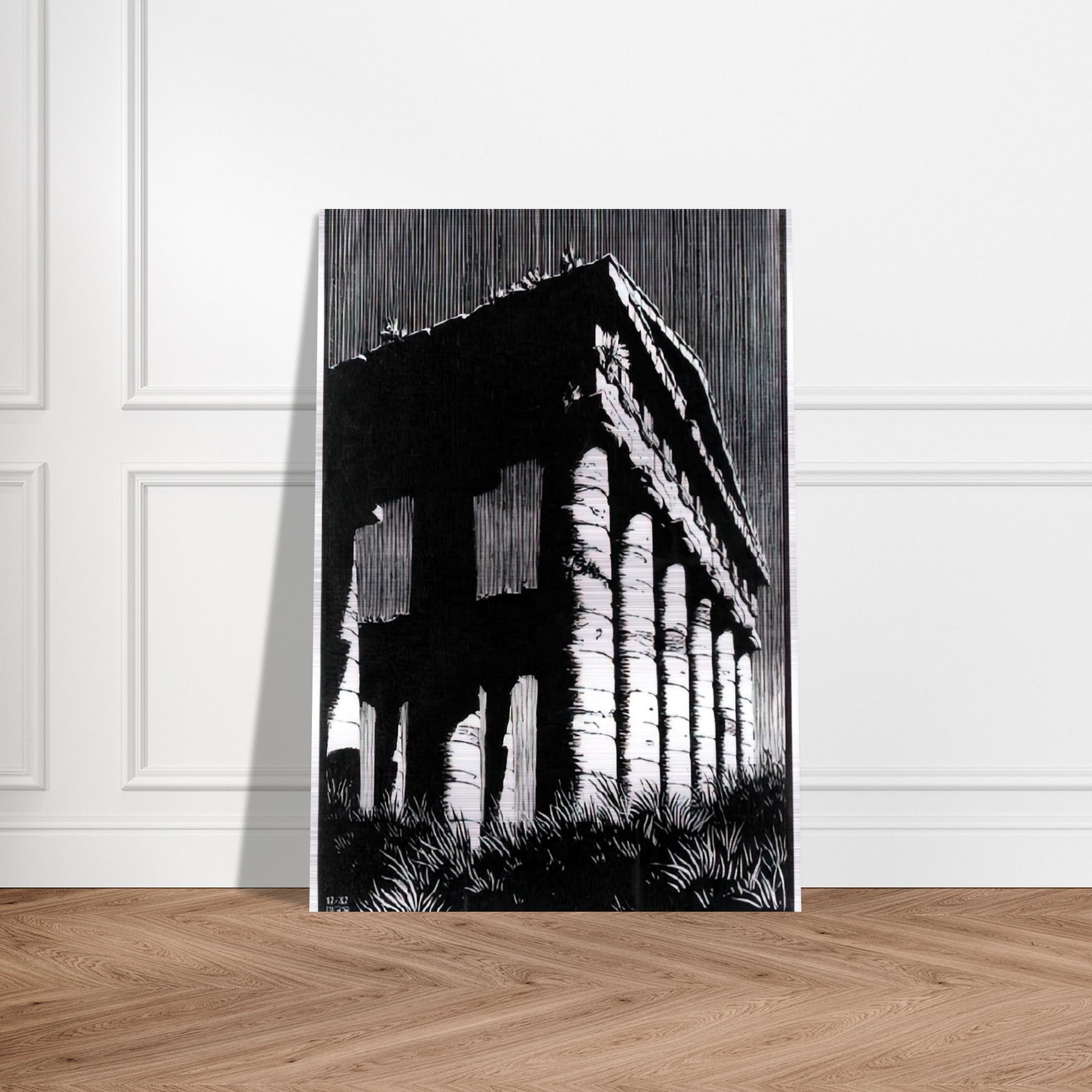 TEMPLE OF SEGESTE SICILY - MC Escher Brushed Aluminum Print - 70x100 cm / 28x40 inches | MC Escher Aluminum Print | MC Escher Prints