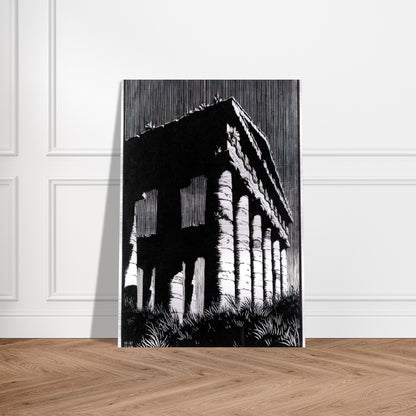 TEMPLE OF SEGESTE SICILY - MC Escher Brushed Aluminum Print - 70x100 cm / 28x40 inches | MC Escher Aluminum Print | MC Escher Prints