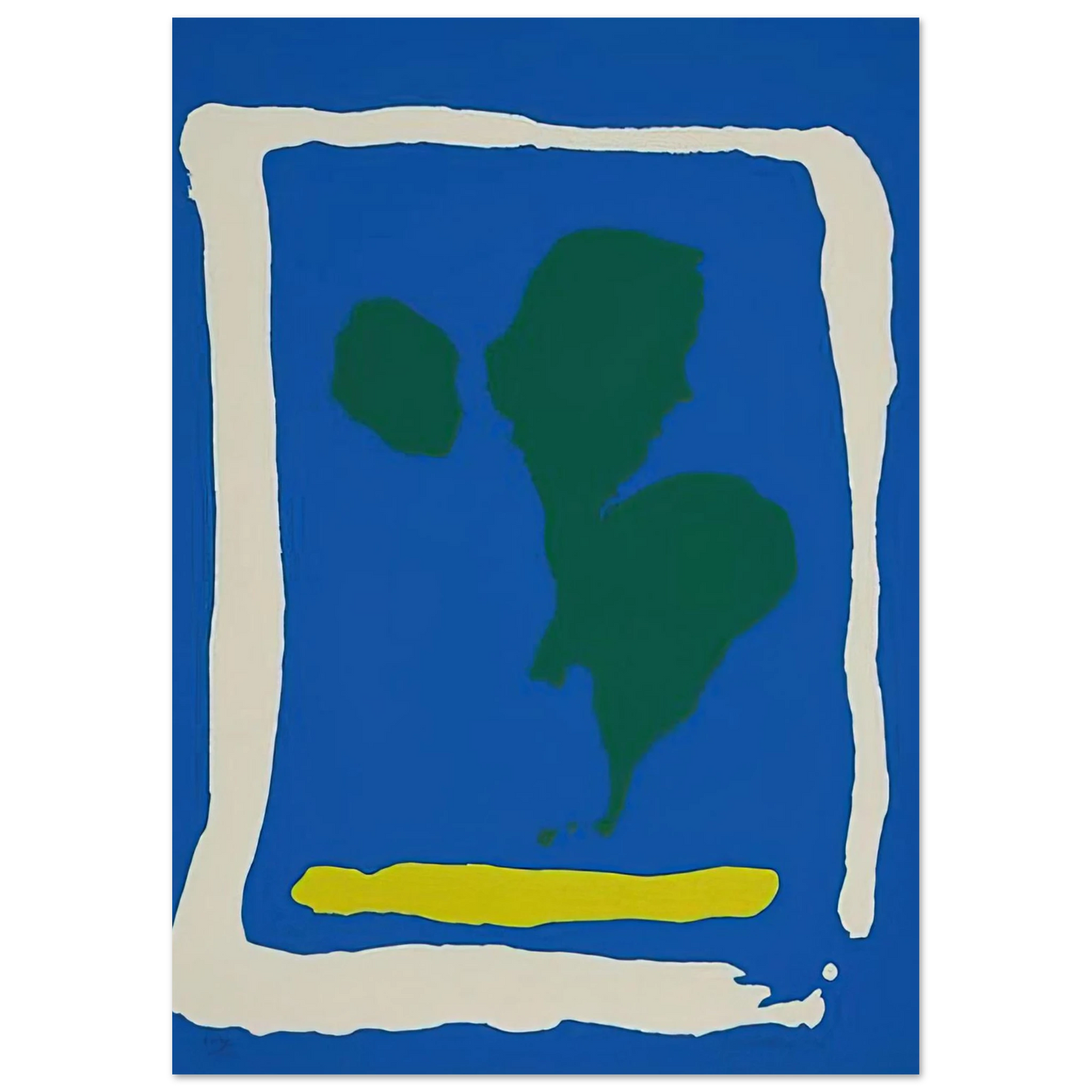 Helen Frankenthaler - Air Frame - 1965 Wall art - 30x45 cm / 12x18 inches - Premium Wooden Framed Poster With Fine Art Paper-canvas - Wood frame