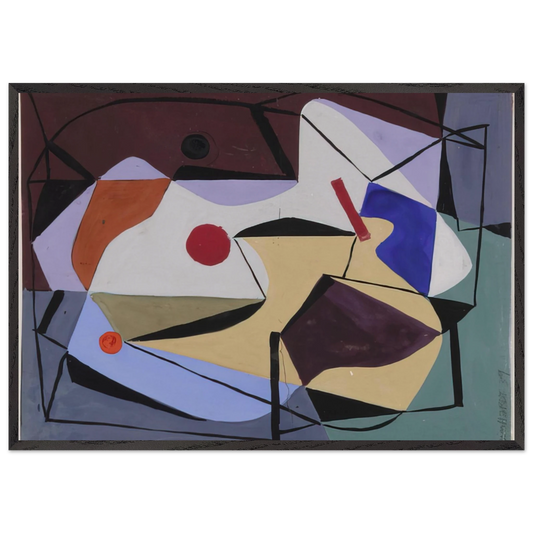 Study for a Painting - 1939 - Ad Reinhardt 70x100 cm / 28x40 inches Framed Art Print – Black Wooden Frame