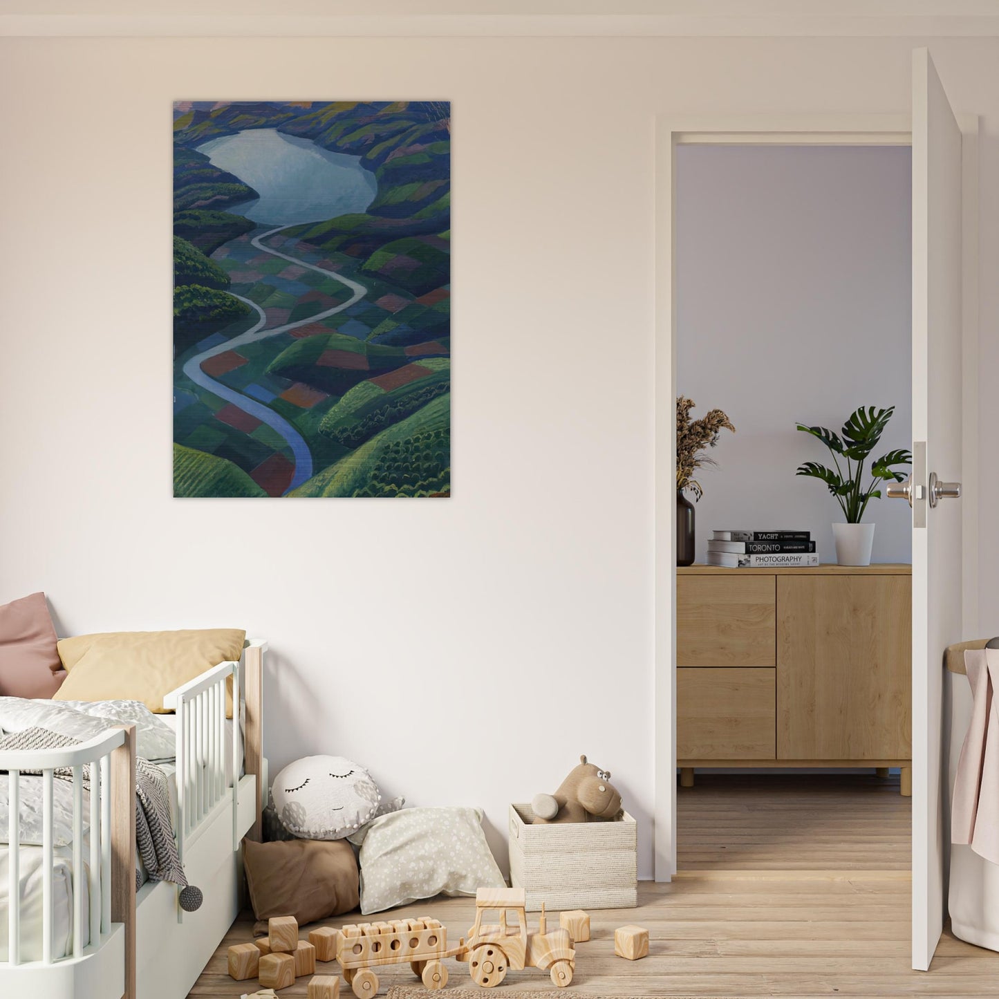 Paesaggio Aereo - 1936 - Gerardo Dottori Brushed Aluminum Print - 70x100 cm / 28x40 inches | Gerardo Dottori Aluminum Print | Gerardo Dottori Prints