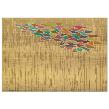 Colors on Tan - 1975 - Robert Goodnough Brushed Aluminum Print - 70x100 cm / 28x40 inches | Robert Goodnough Aluminum Print | Robert Goodnough Prints