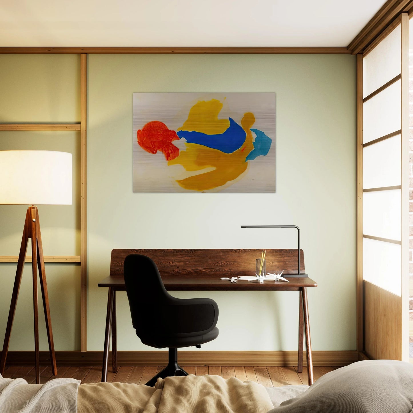 Blue Jay - 1963  United States - Helen Frankenthaler Brushed Aluminum Print - 70x100 cm / 28x40 inches | Helen Frankenthaler Aluminum Print | Helen Frankenthaler Prints