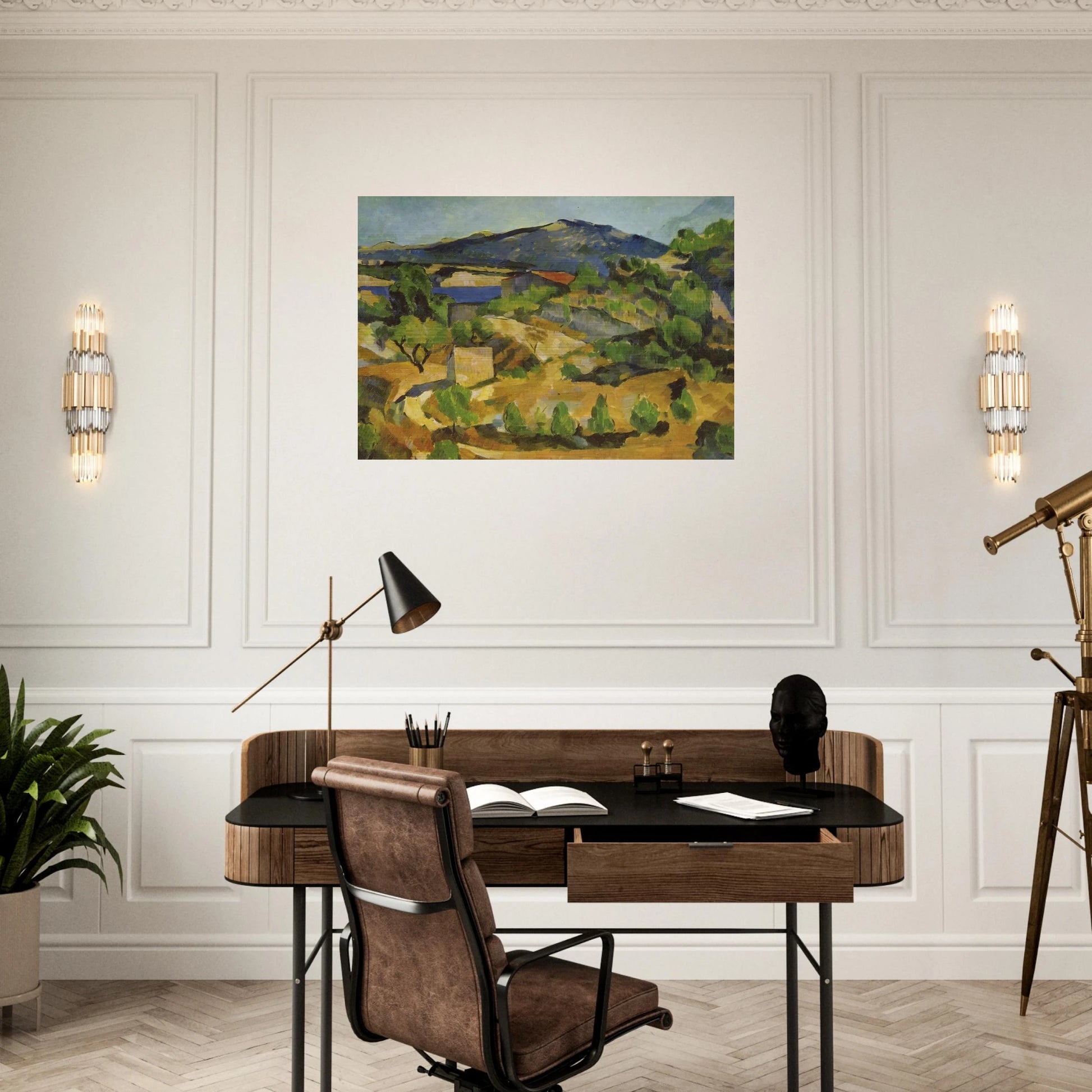 Mountains in Provence. L'Estaque - Paul Cézanne Brushed Aluminum Print - 70x100 cm / 28x40 inches | Paul Cézanne Aluminum Print | Paul Cézanne Prints