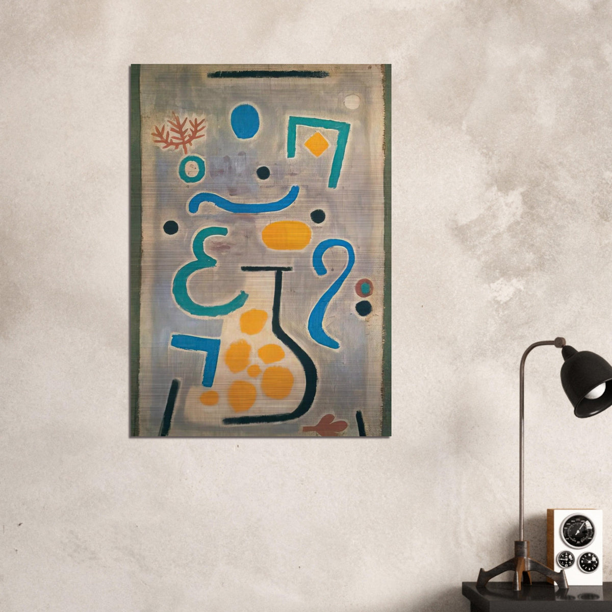 THE VASE 1938 - Paul Klee Brushed Aluminum Print - 70x100 cm / 28x40 inches | Paul Klee Aluminum Print | Paul Klee Prints