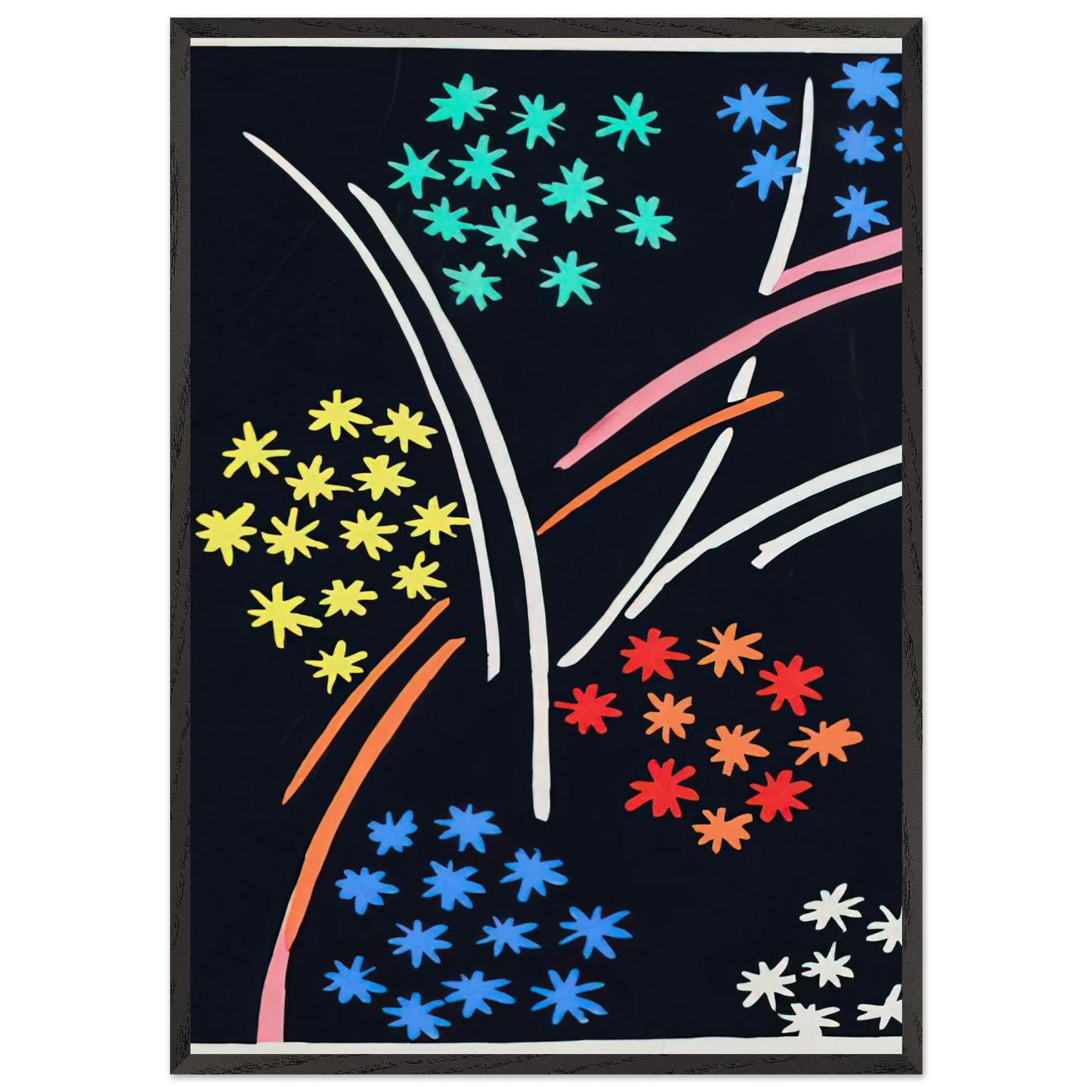 COMPOSITION 35 - Sonia Delaunay 70x100 cm / 28x40 inches Framed Art Print – Black Wooden Frame