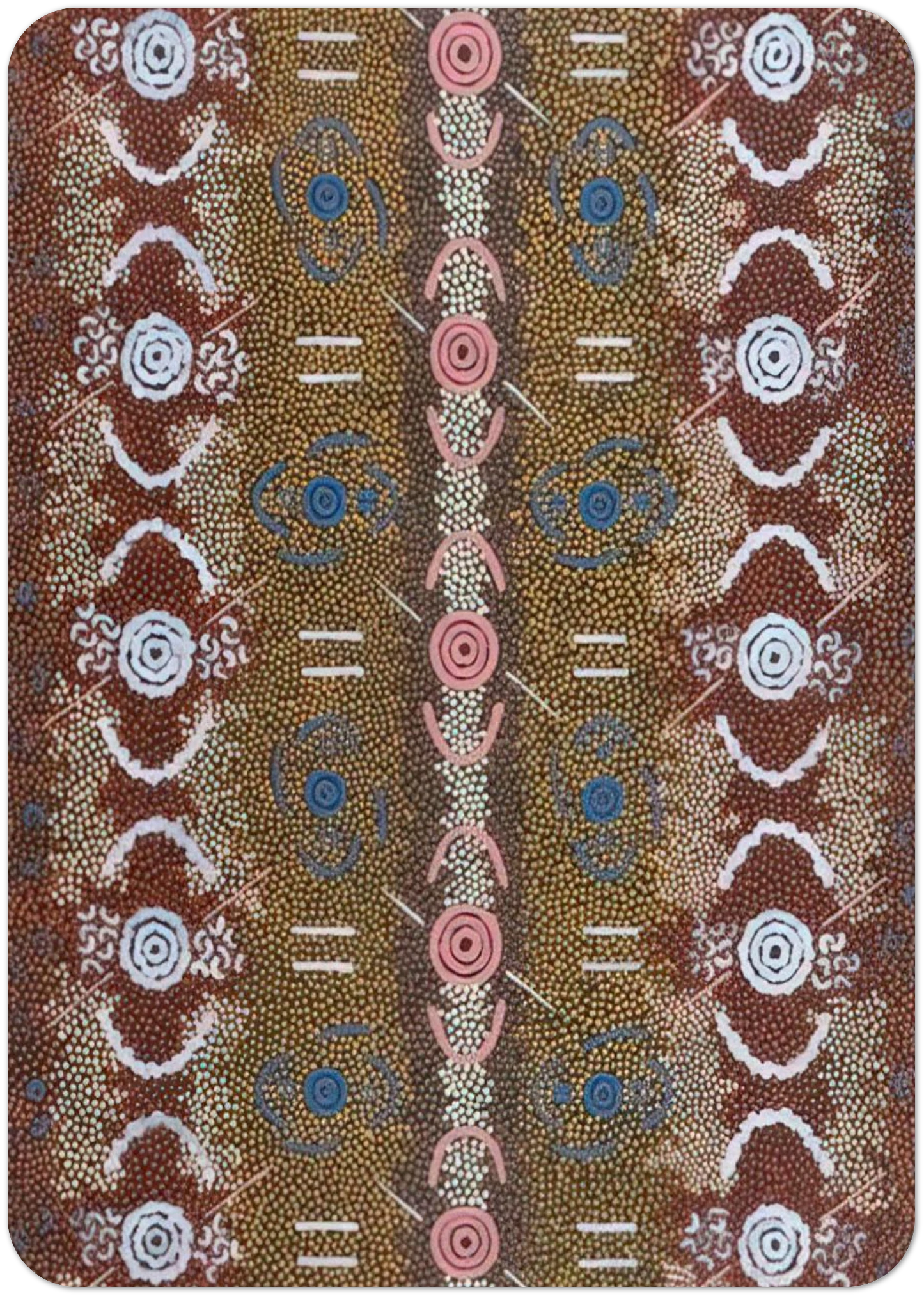 Honey Ant Dreaming - 1993 By Clifford Possum Tjapaltjarri Pack of 10 Post Cards | Clifford Possum Tjapaltjarri Post Cards | A6 (10.5 x 14.8 cm) - 4.1 x 5.8 inches