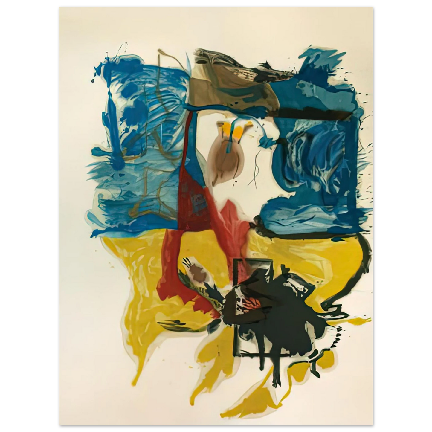 Helen Frankenthaler - Beach Scene, 1961- Wall Art - 60x80 cm / 24x32 inches - Fine Art Poster-canvas - -