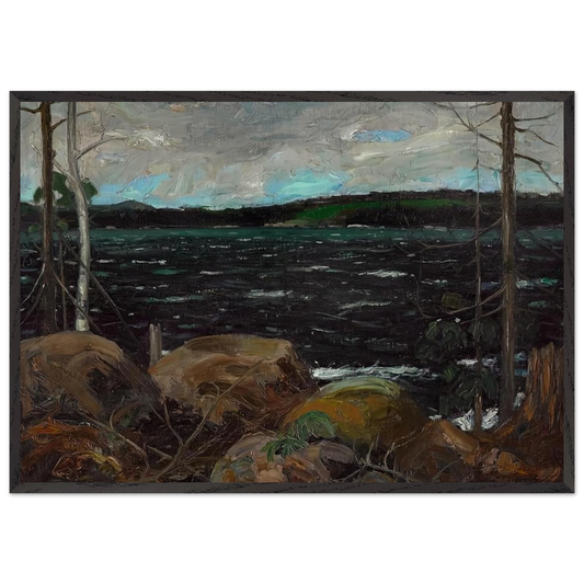 NORTHERN LAKE 1913 - Tom Thomson 70x100 cm / 28x40 inches Framed Art Print – Black Wooden Frame
