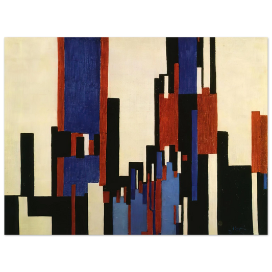 Frantisek Kupka - Vertical Plains Blue and Red  75x100 cm / 30x40inches Fine Art Poster
