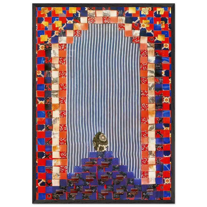 The First Theater - PD Pattern and Decoration - Miriam Schapiro 70x100 cm / 28x40 inches Framed Art Print – Black Wooden Frame