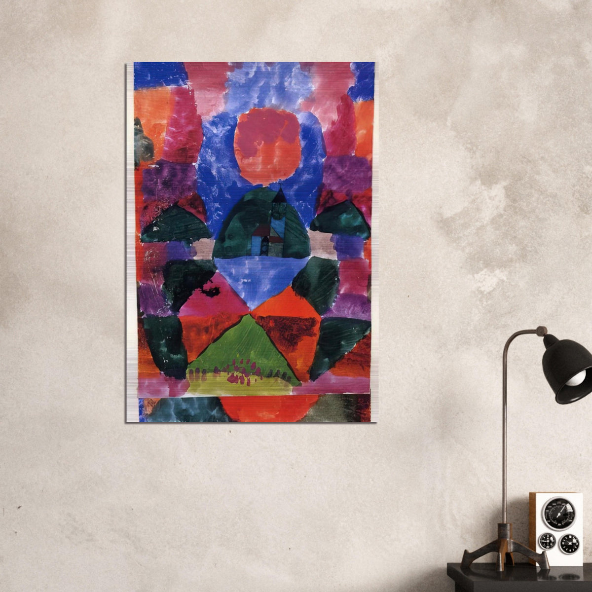 A PRESSURE OF TEGERNSEE 1919 - Paul Klee Brushed Aluminum Print - 70x100 cm / 28x40 inches | Paul Klee Aluminum Print | Paul Klee Prints