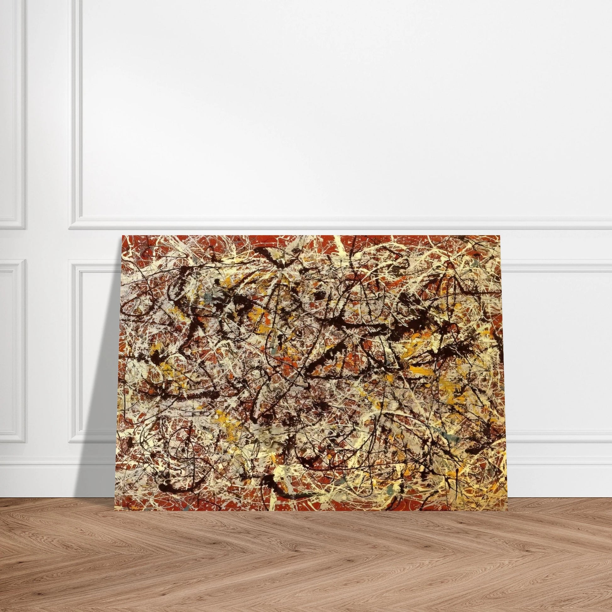 MURAL ON INDIAN RED GROUND 1950 - Jackson Pollock Brushed Aluminum Print - 70x100 cm / 28x40 inches | Jackson Pollock Aluminum Print | Jackson Pollock Prints